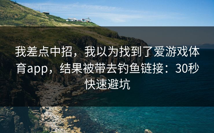 我差点中招，我以为找到了爱游戏体育app，结果被带去钓鱼链接：30秒快速避坑