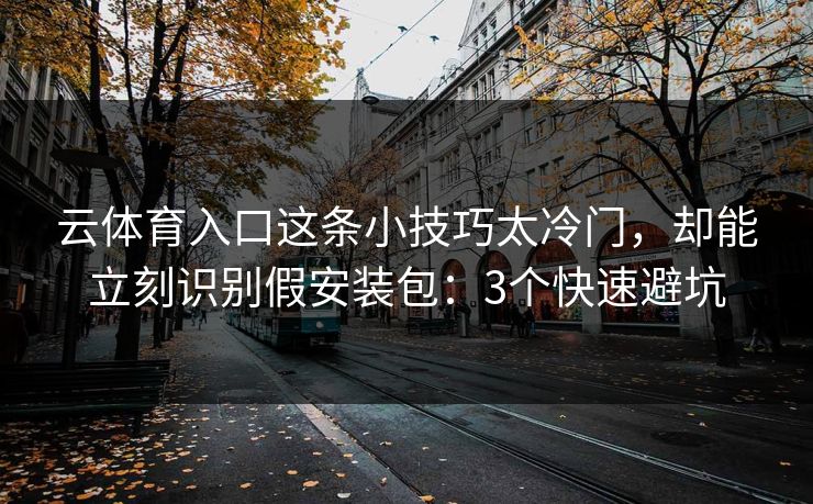 云体育入口这条小技巧太冷门，却能立刻识别假安装包：3个快速避坑