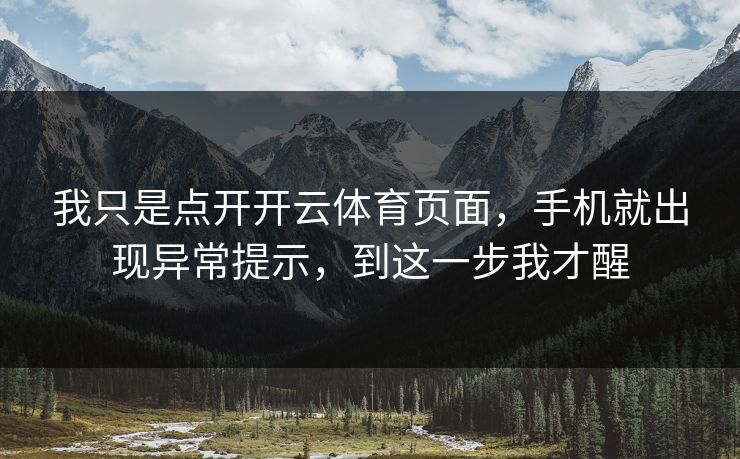 我只是点开开云体育页面，手机就出现异常提示，到这一步我才醒